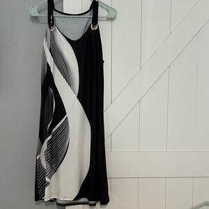 Black and White Sleeveless Dress